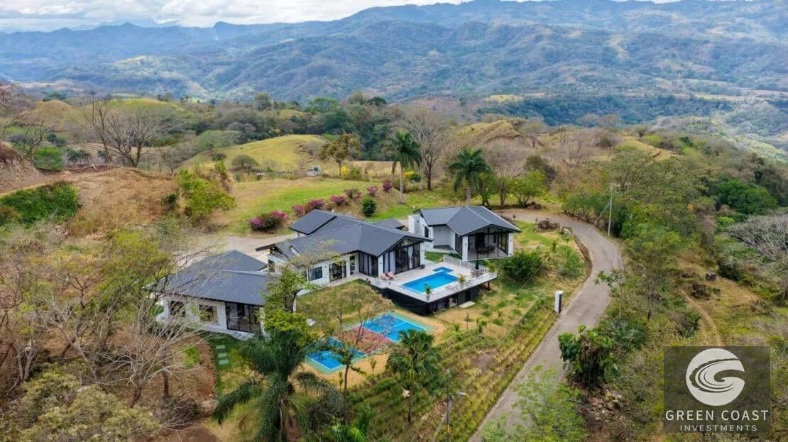 Luxury Estate with 3 Homes, Pool & Pickleball Court on 1.75 Acres in Gated Las Rocas Community — view 2, Guacimo, Atenas, Costa Rica