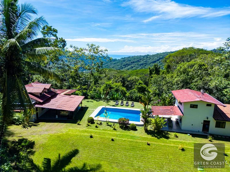 Dominical Ocean View Estate: Jungle Oasis with Pool, Fruit Orchard & Gated Security — view 1, Dominical, Costa Rica