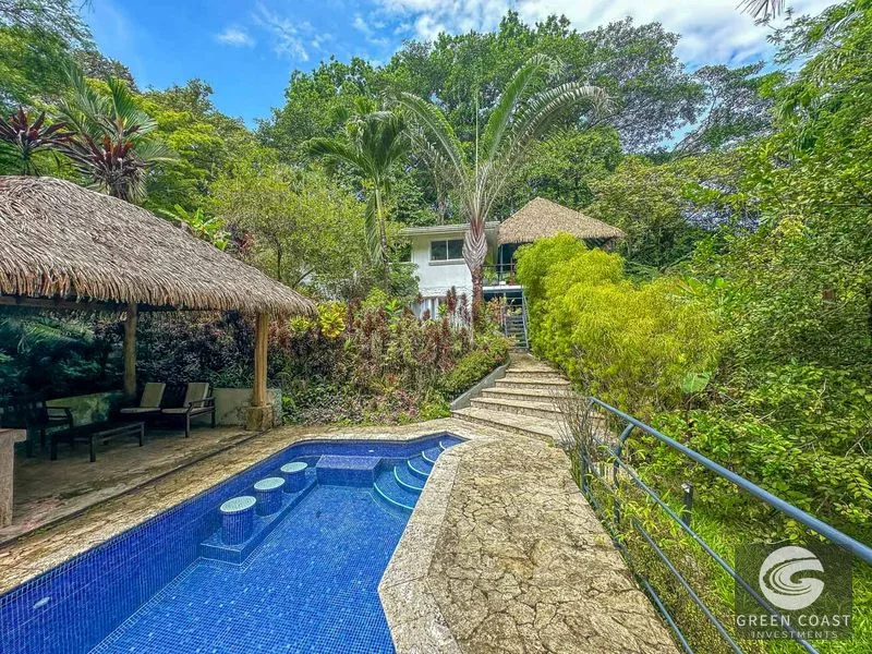 Ojochal Jungle Retreat: Riverfront Home, Pool, & Income Casitas. Owner Financing Available! — view 1, Ojochal, Costa Rica