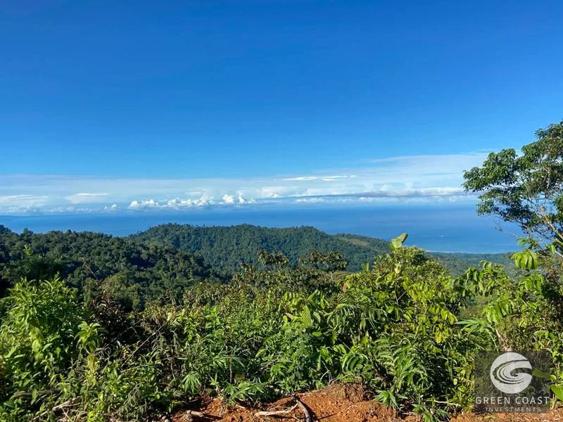 Uvita Ocean & Waterfall View Lot: 3.36 Acres, 2 Pads, Fruit Trees, 4x4 Access — view 2, Uvita, Costa Rica