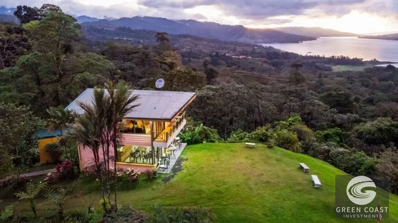 8-Bed Arenal Eco-Lodge with Volcano & Lake Views: Prime Expansion Land in El Castillo — view 1, La Fortuna, San Carlos, Costa Rica