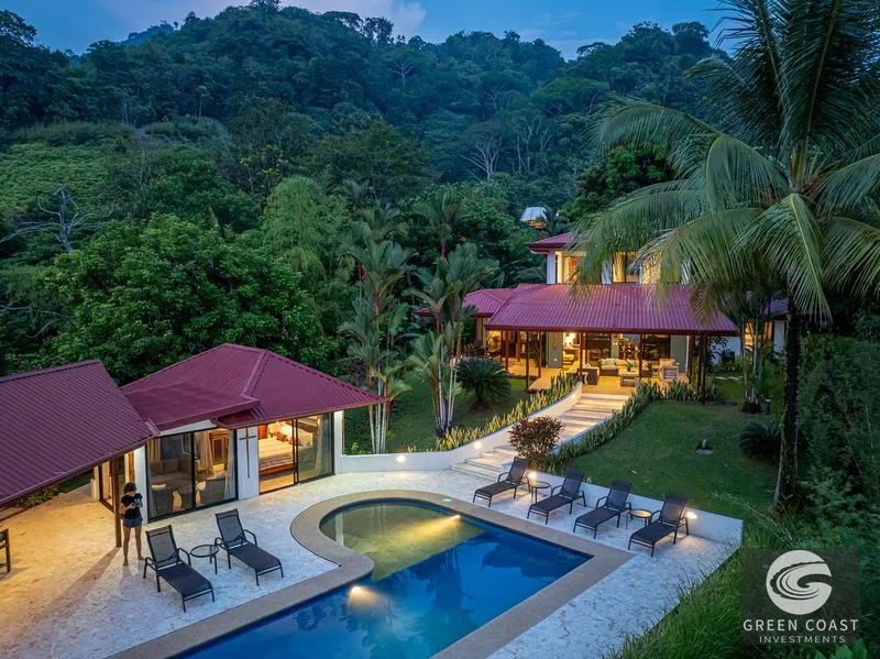 2.07 ACRES – 3 Bedroom Elegant Home With Guest Suite & Sweeping Ocean Views, Secluded & Nestled within Lush Jungle Surroundings!!! — view 1, Uvita, Osa, Costa R