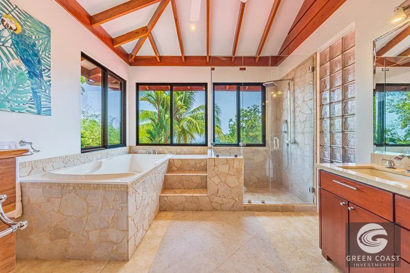 2.07 ACRES – 3 Bedroom Elegant Home With Guest Suite & Sweeping Ocean Views, Secluded & Nestled within Lush Jungle Surroundings!!! — view 36, Uvita, Osa, Costa 