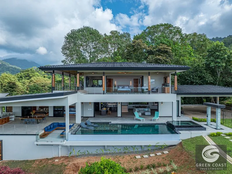 4 ACRES – 3 Bedroom Home “The Crystal Shire” With Wide Ocean View, Creek, Solar Power, Fine Craftsmanship, Self Sufficiency!! — view 2, Portalon, Matapalo, Cost