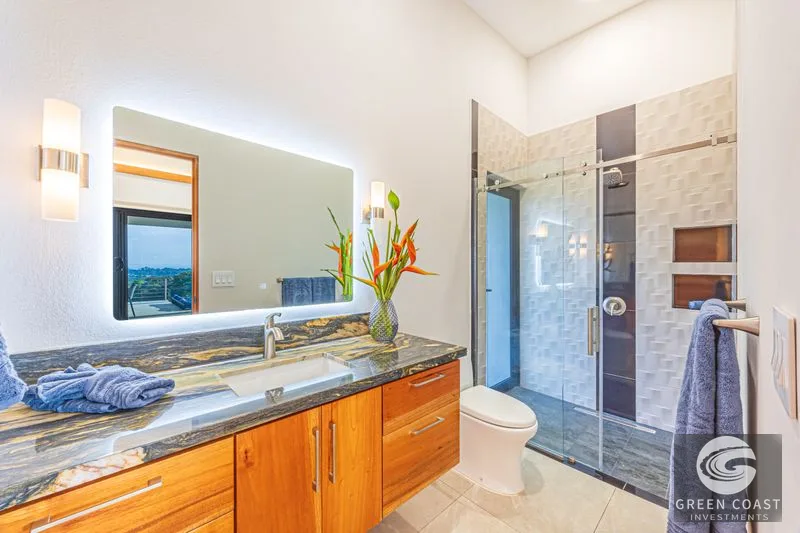 4 ACRES – 3 Bedroom Home “The Crystal Shire” With Wide Ocean View, Creek, Solar Power, Fine Craftsmanship, Self Sufficiency!! — view 18, Portalon, Matapalo, Cos
