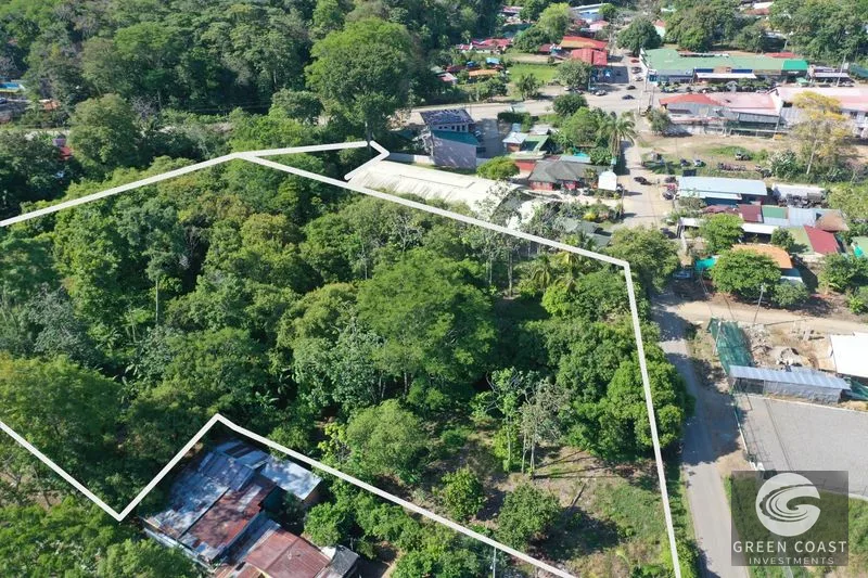 Prime Commercial Lot in Downtown Uvita: Flat, Subdividable Land with Paved Road Frontage — view 2, Dominical, Costa Rica