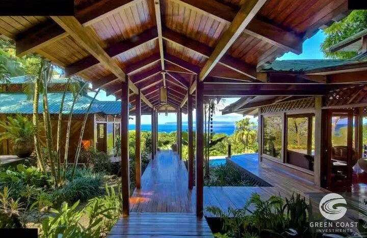 Pavones 5-Bed Ocean View Estate: Dual Bali-Style Luxury Homes Near the Surf — view 1, Pavones, Golfito, Costa Rica