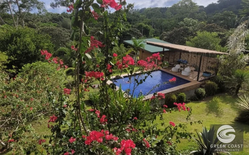 La Hierba 3-Tier Terraced Lot Near Surf: Mountain Views, Natural Stream & Beach Access — view 13, Pavones, Golfito, Costa Rica
