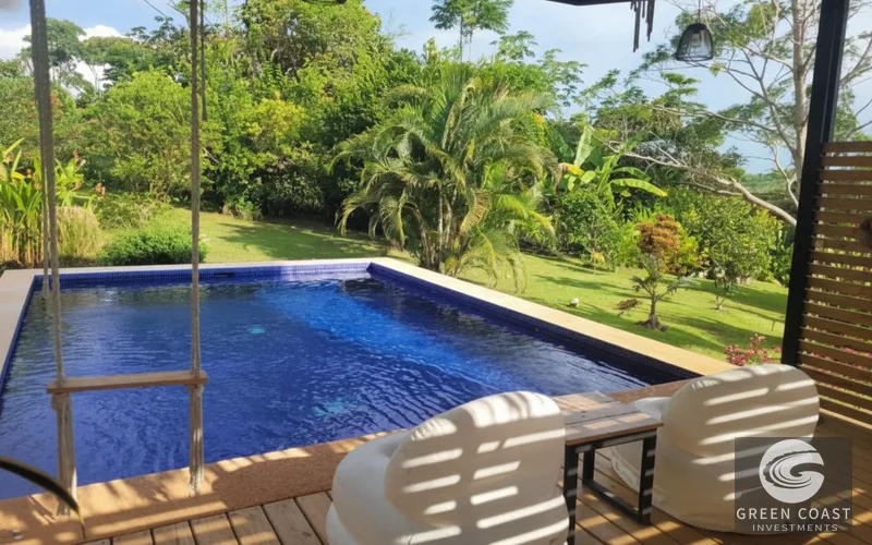 La Hierba 3-Tier Terraced Lot Near Surf: Mountain Views, Natural Stream & Beach Access — view 15, Pavones, Golfito, Costa Rica