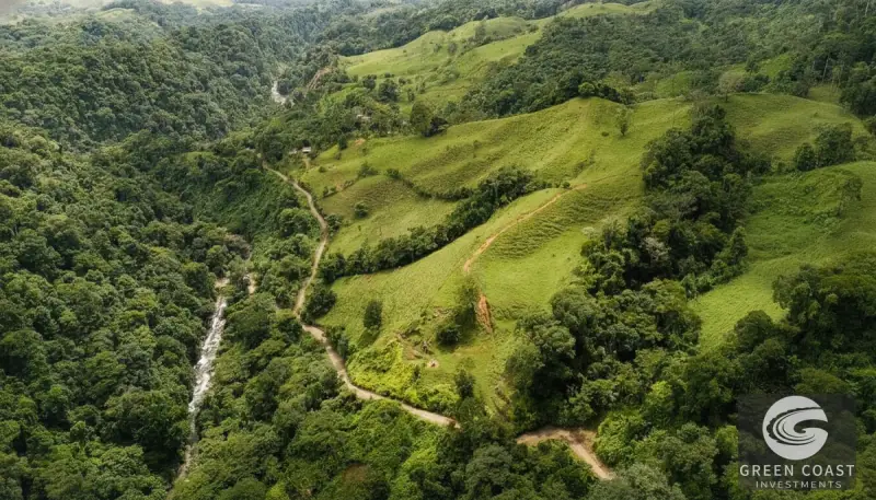 52-Acre Riverfront Farm by Eco-Chontales Waterfall with Panoramic Mountain Views — view 1, Barú, Pérez Zeledón, Costa Rica