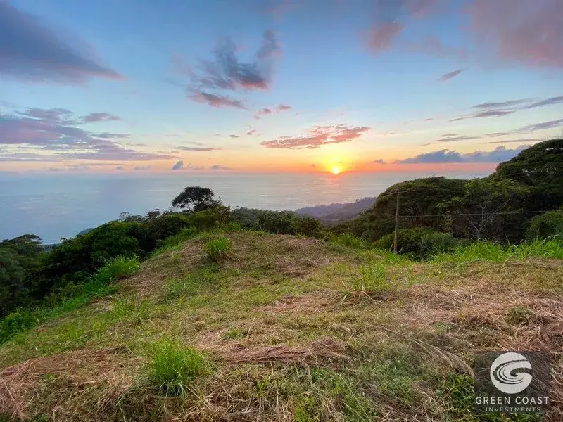 Luxury 2-Acre Ocean View Lot in Costa Verde Estates with Panoramic Whale's Tail & Sunset Vistas — view 1, Dominical, Costa Rica